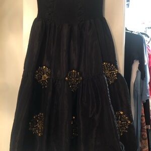 Sugarlips Black and Gold A-Line Skirt